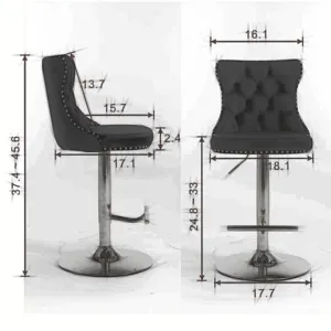 Swivel Velvet Barstools Adjusatble Seat Height From 25-33\", Modern Upholstered Chrome Base Bar Stoo