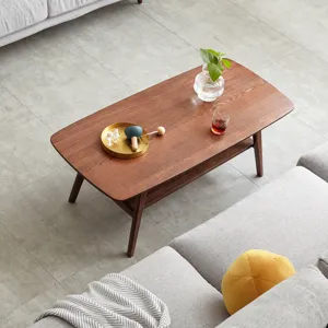 Center Table, Low Table, 100% Solid Oak Wood Top Plate Des, Coffee Table, Study Desk With Storage Sh