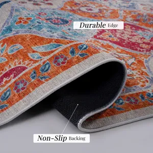 9\' x 12\' Area Rug, Washable Rug, Low-Pile, Non-Slip, Non-Shedding, Foldable, Kid & Pet Friendly Ar