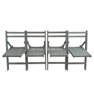 Folding Special Event Chairs, Foldable Style (Set of 4) - Gray