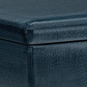 Owen - Coffee Table Storage Ottoman - Distressed Dark Blue