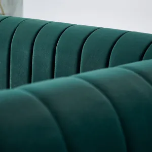 Contemporary Velvet Sofa Couch For Living Room - Green