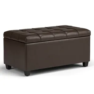 Sienna - Storage Ottoman Bench - Chocolate Brown