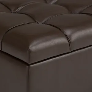 Sienna - Storage Ottoman Bench - Chocolate Brown