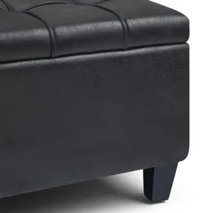 Harrison - Coffee Table Storage Ottoman - Distressed Black