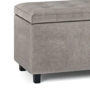 Cosmopolitan - Storage Ottoman - Distressed Grey Taupe