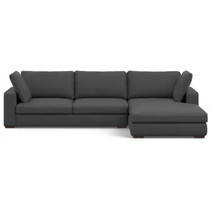 Charlie - Deep Seater Right Sectional Sofa - Pebble Gray