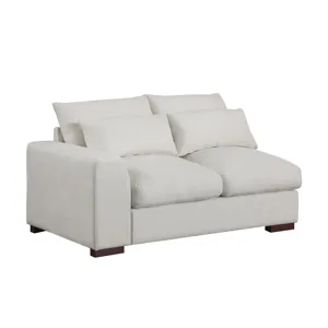 Tatman - Linen Blend Sectional With 2 Ottomans - Beige