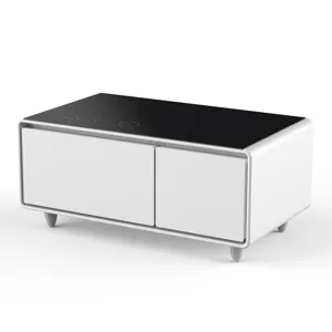 Modern Smart Coffee Table With Built-In Fridge, Bluetooth Speaker, Wireless Charging, Touch Control 