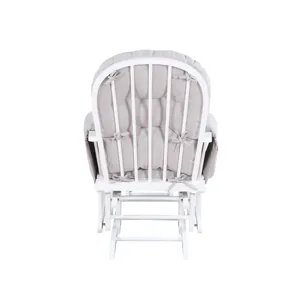Mason - Glider And Ottoman White Wood - Woven Gray Fabric