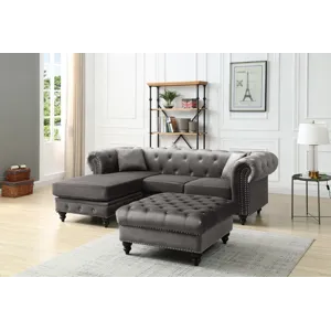 Nola - G0350B-SC Sofa Chaise (3 Boxes) - Dark Gray