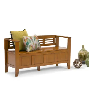 Adams - Entryway Storage Bench - Light Avalon Brown