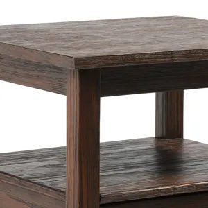 Warm Shaker - End Table - Distressed Charcoal Brown