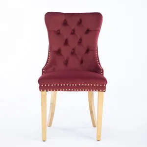Nikki - Modern, High-End Tufted Solid Wood Contemporary Velvet Upholstered Dining Chair With Golden 