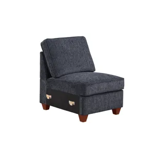 Gina - Sectional Sofa With Ottoman - Black