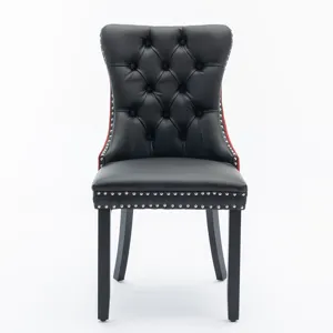 Nikki - Modern, High-End Tufted Solid Wood Contemporary PU And Velvet Upholstered Dining Chair With 