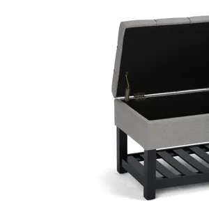 Saxon - Storage Ottoman Bench - Dove Grey