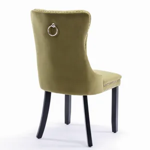 Nikki - Modern, High-End Tufted Solid Wood Contemporary Velvet Upholstered Dining Chair With Wood Le