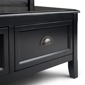 Burlington - Entryway Storage Bench with Drawers - Black
