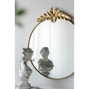 Large Round Wall Mirror With Metal Frame, Circle Accent Mirror For Living Room Bedroom Entryway - Go