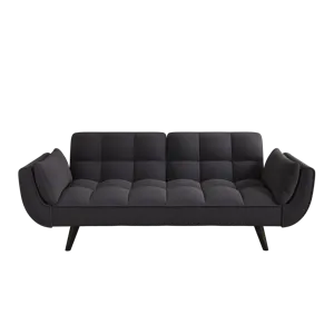 Sofa Soft Two Armrests Throw Pillow Pillow Comfortable Fit Apartment Bedroom Small Space - Black