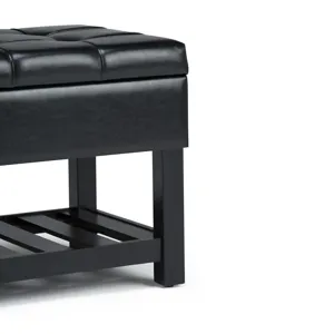 Saxon - Storage Ottoman Bench - Midnight Black