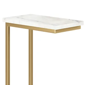Skyler - C Side Table with Marble Top - Marble Top / Gold