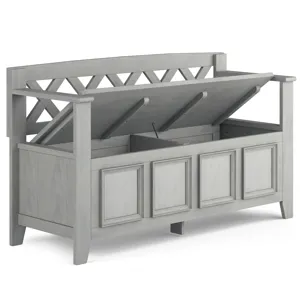 Amherst - Entryway Storage Bench - Fog Grey