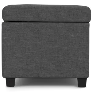 Avalon - Extra Large Storage Ottoman Bench - Slate Grey