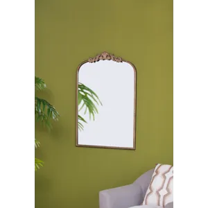 Arch Mirror, Baroque Inspired Wall Decor For Bathroom Bedroom Living Room - Gold