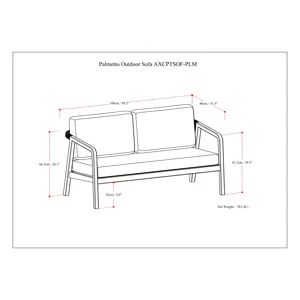Palmetto - Outdoor Sofa - Stone Grey