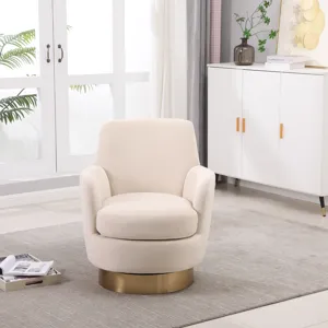 Velvet Swivel Barrel Chair, Swivel Accent Chairs Armchair For Living Room, Reading Chairs For Bedroo