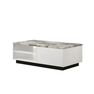 Matilda - Coffee Table With White Faux Marble Top - White