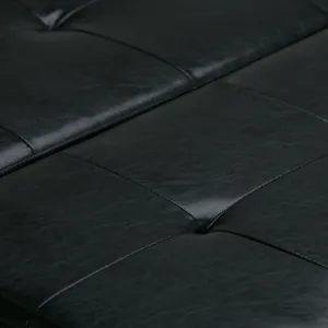 Dover - Square Coffee Table Storage Ottoman - Midnight Black