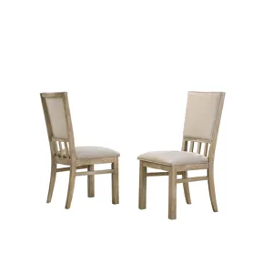 Brutus - 19\" Wide Contemporary Fabric Dining Chair (Set of 2) - Reclaimed Wheat
