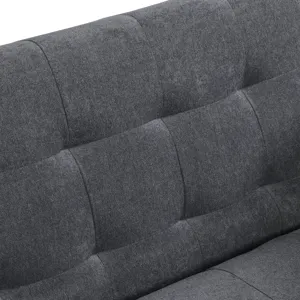 Futon Sofa Bed Convertible Folding Lounge Couch, Armrests - Dark Gray
