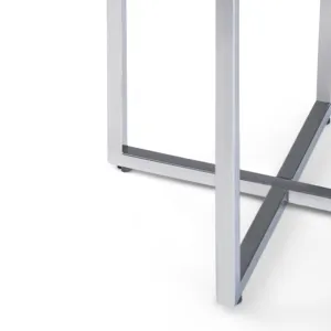 Marsden - Side Table with Polished Stainless Steel Base - White / Silver