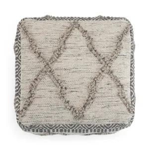 Sweeney - Square Pouf - Grey / Natural