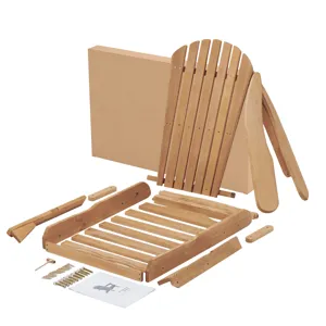 Wooden Outdoor Folding Adirondack Chair (Set of 2) Wood Lounge Patio Chair For Garden, Garden, Lawn,