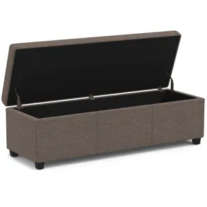 Avalon - Extra Large Storage Ottoman Bench - Fawn Brown
