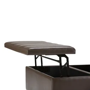 Ellis - Coffee Table Storage Ottoman - Chocolate Brown