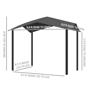 Outsunny - 10\' x 10\' Soft Top Patio Gazebo Outdoor Canopy With Unique Geometric Design Roof, All-W