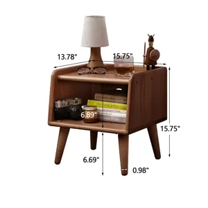 Bedside Cabinet, Modern Simple Nightstands European Beech - Brown