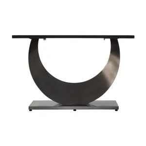 63\" Modern Artificial Stone Crescent-Shaped Metal Legs, Can Accommodate 6-8 People - White / Black
