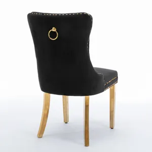 Nikki - Modern, High-End Tufted Solid Wood Contemporary Velvet Upholstered Dining Chair With Golden 