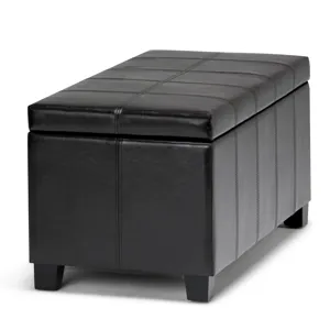 Dover - Storage Ottoman Bench - Midnight Black