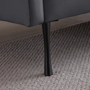 Modern Sectional Technical Leather L-Shaped Sofa Couch With Reversible Chaise Lounge - Dark Gray