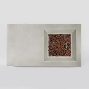 60\" Concrete Fire Pit Table - Light Gray