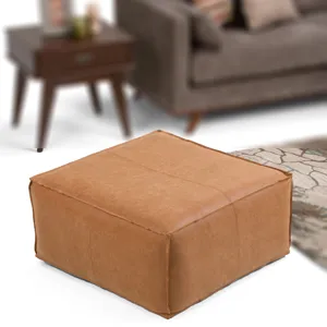 Brody - Large Square Coffee Table Pouf - Distressed Brown