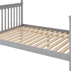 Twin Over Full Bunk Bed With Trundle And Staircase - Gray